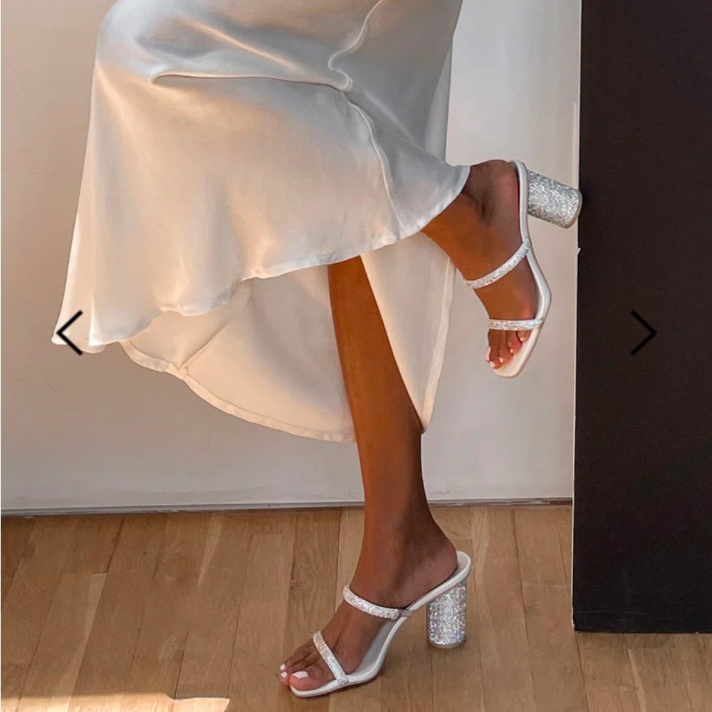 Dolce Vita Noles Rhinestone Heels Ivory Bridal Wedding Block Heel Size 8.5 NIB